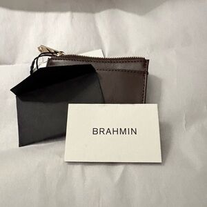 Brahmin Dark Brown Leather Coin Pouch